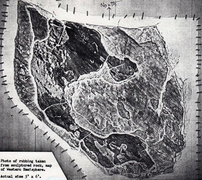 Supposed map of Atlantis on rock in Arizona
