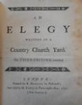 Fig.1 - Title Page of the Third Edition of the Elegy (1751.) That of the First Edition is very similar.