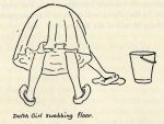 Fig.38 - CGT's odd little sketch, Dutch Girl swabbing floor.