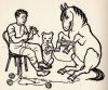 Fig.14g: Mr Horse's New Shoes - Black & White Illustration.