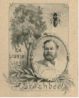Fig.14b: H.S. Ashbee's book-plate rebus incorporating an Ash Tree and a Bee. Fig.14b: H.S. Ashbee's book-plate rebus incorporating an Ash Tree and a Bee.