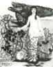 Fig.18a: Ex Libris - Naked woman with eagle & Medusa-like head (1909).